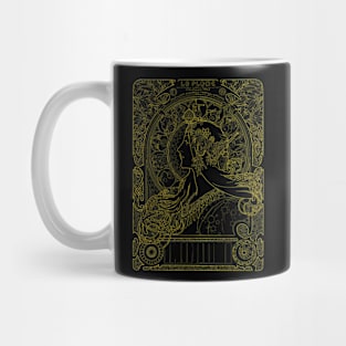 Alphonse Mucha Zodiac Yellow Neon Mug